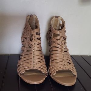 Tan Strappy Booties- Farrah